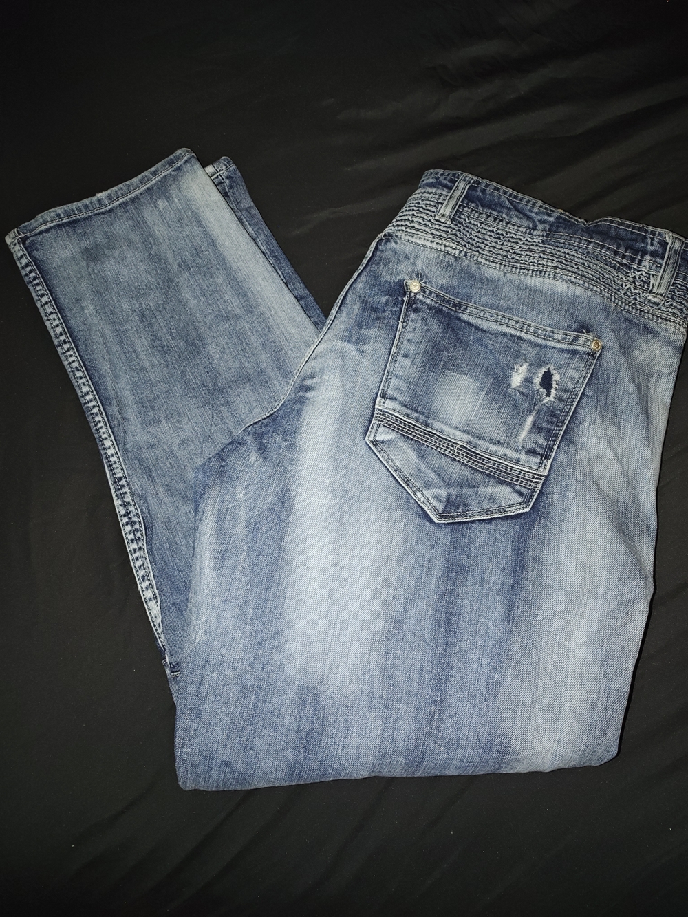Men's Light Blue Washed Denim Jeans